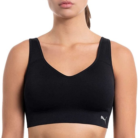 NWT Puma Women's Seamless Sports Bra 2 Pack Black Gray Size Small $60 9HL153 - Picture 2 of 4